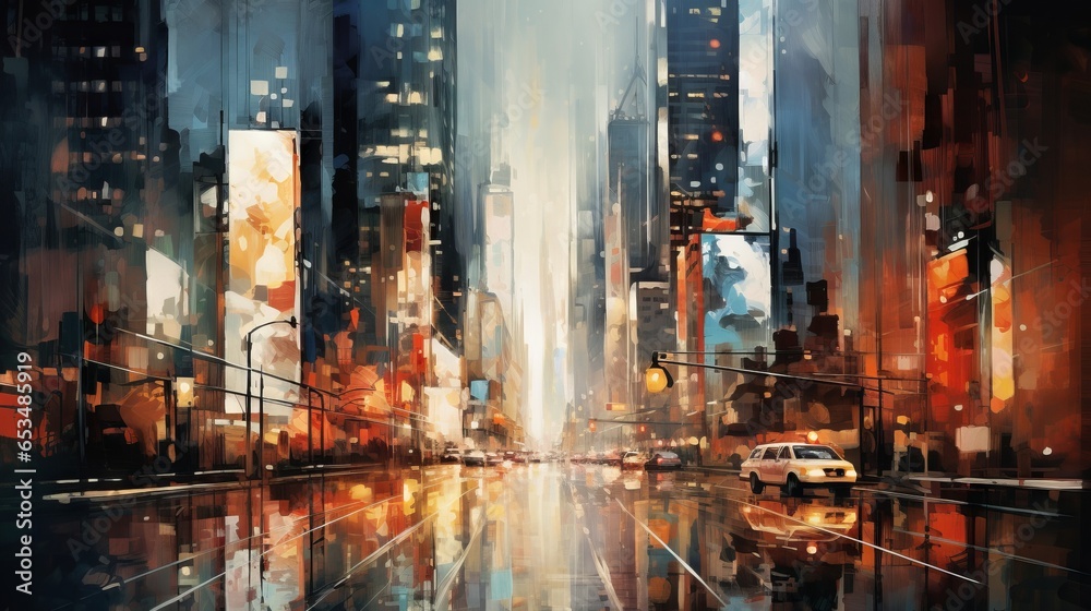 abstract urban landscape, the hustle and bustle of a big city abstract urban landscape, the hustle and bustle of a big city