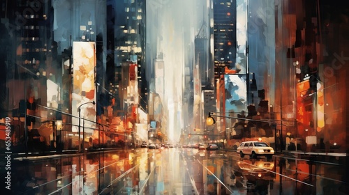 abstract urban landscape, the hustle and bustle of a big city