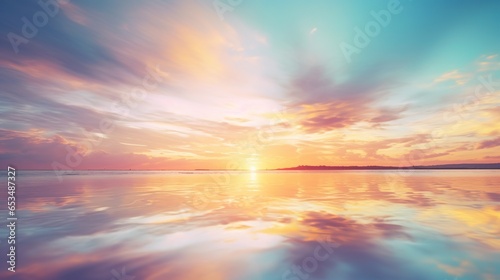 Beautiful sunrise or sunset over the tropical beach.AI generated image photo