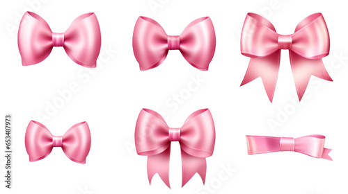 pink bow collection, transparent png, gift concept