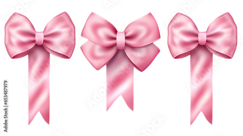 pink bow collection, transparent png, gift concept