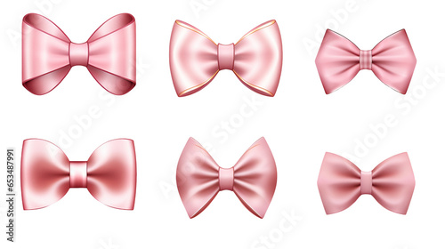pink bow collection, transparent png, gift concept