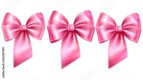 pink bow collection, transparent png, gift concept