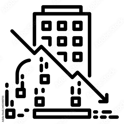 bankruptcy icon, line icon style