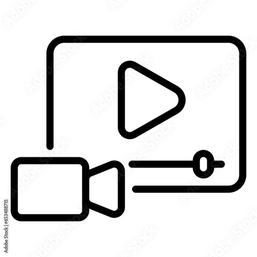 Video Record icon, line icon style