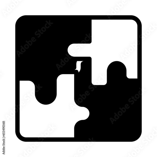 Puzzle icon, glyph icon style