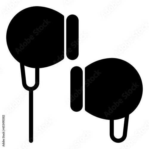 Earphone icon, glyph icon style