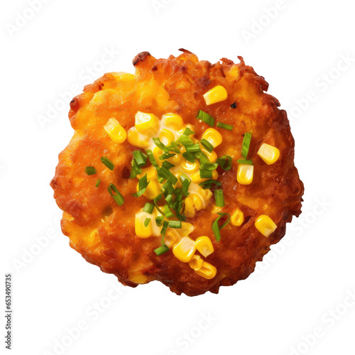 Corn Fritter Isolated on a ...