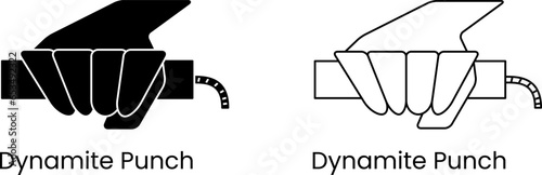 dynamite punch illustration. line, silhouette, simple and minimal style. used for company, label,  brand, logo, symbol, sign, print, icon, emblem. editable stroke