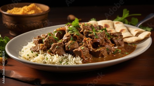 Bursting with aromatic es, the Beef Shawarma curry is a fragrant and comforting dish. Tender chunks of marinated beef swim in a rich and velvety coconut milkbased sauce, infused with flavors photo