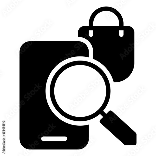 Mobile search icon, glyph icon style