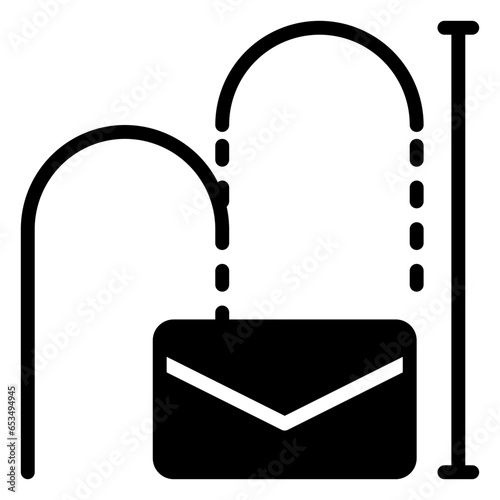 Email Bounce rate icon, glyph icon style