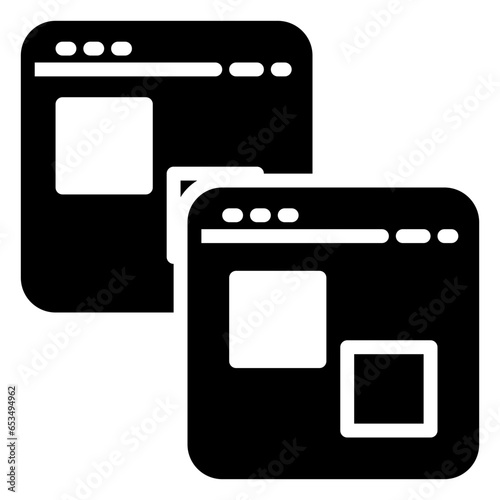 Duplicate icon, glyph icon style