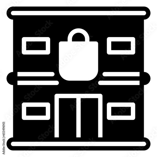 Supermarket icon, glyph icon style