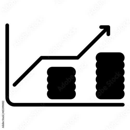 Economics icon, glyph icon style
