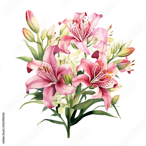 watercolor flowers bouquet floral illustration