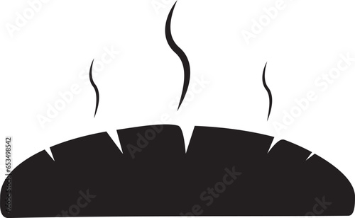 cooked sponge bread icon, symbol or logo for delicious bread