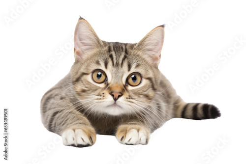 Lovely cat on isolated transparent background