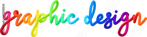 Graphic design fluid 3d twist text made of blended colorful circles.