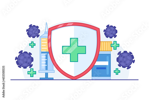 Immune system vector illustration. Immunity vector illustration.