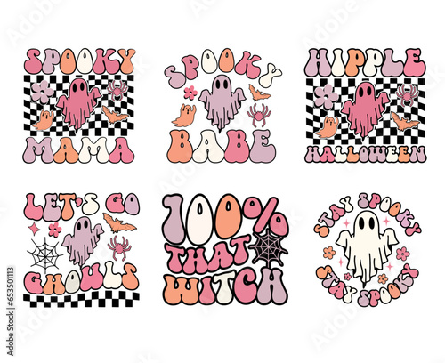 Retro Halloween bundle, halloween quotes, spooky season, Halloween vector design