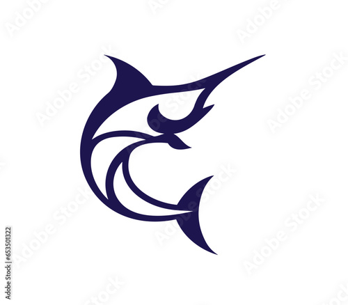 Marlin swordfish logo creative symbol vector PNG design