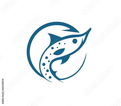 Marlin swordfish logo creative symbol vector PNG design