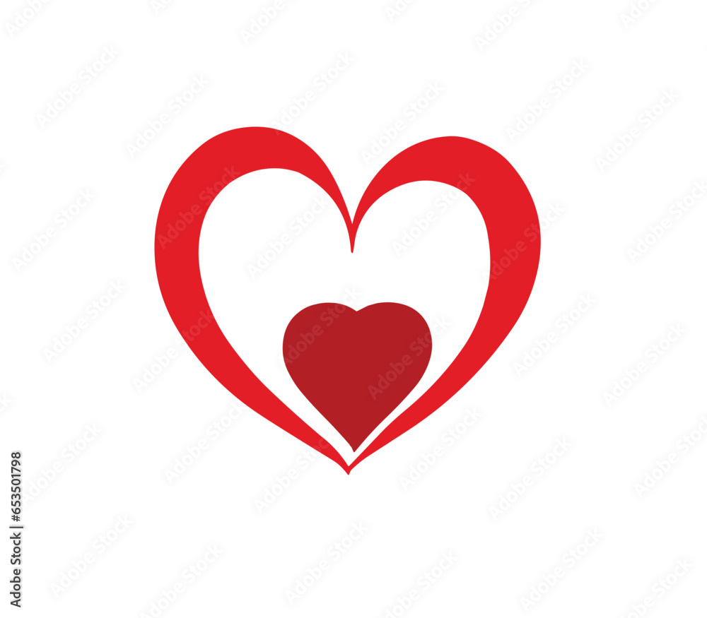 Heart logo love design lined illustration Png vector Heart logo love design lined illustration Png vector