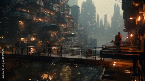 cyberpunk megalopolis in cinematic style