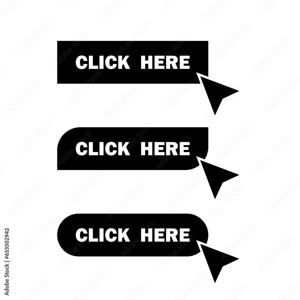 Button with long shadow. Click here. Vector illustration. EPS 10. Button with long shadow. Click here. Vector illustration. EPS 10.