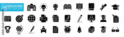 Vector set of icons of education, graduation, ranking, teaching, school equipment, editable and resizable vector icons EPS 10