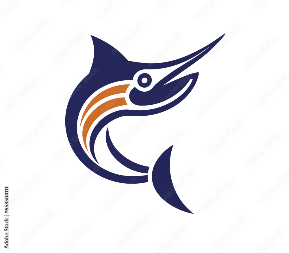 Marlin swordfish logo PNG creative symbol vector design Marlin swordfish logo PNG creative symbol vector design