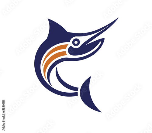 Marlin swordfish logo PNG creative symbol vector design