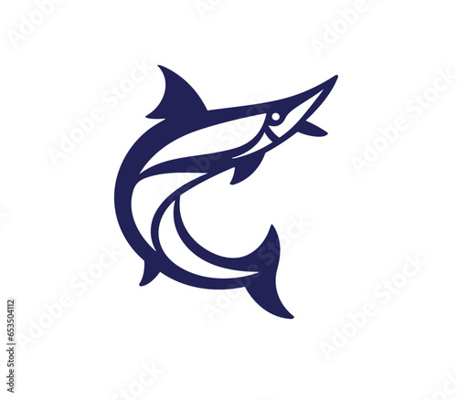Marlin swordfish logo PNG creative symbol vector design