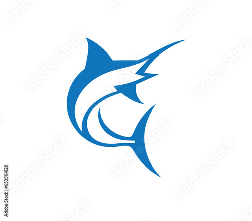 Marlin swordfish logo PNG creative symbol vector design