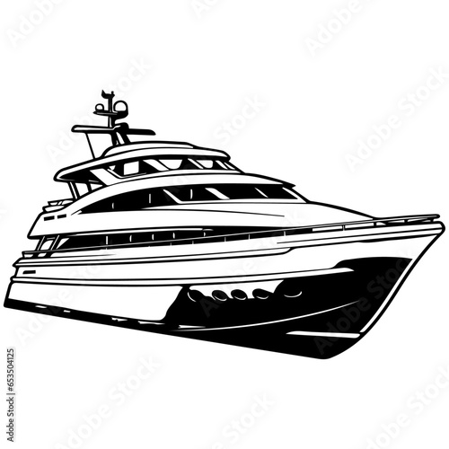 Luxury yacht isolated on white