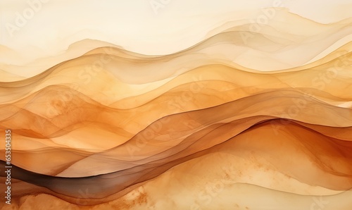 brown watercolor waves_Generative AI