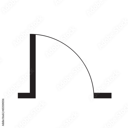 door plan icon design vector isolated