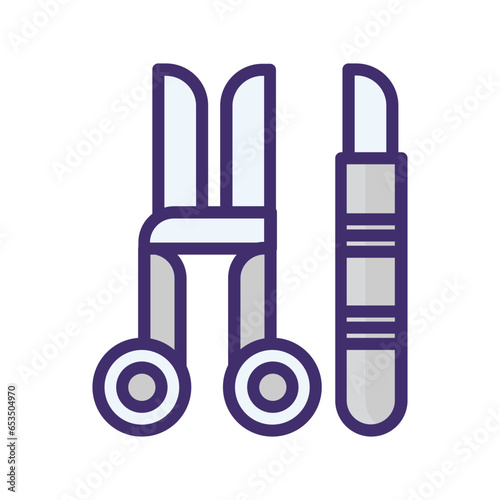scalpel of healthcare and medicine filled icons