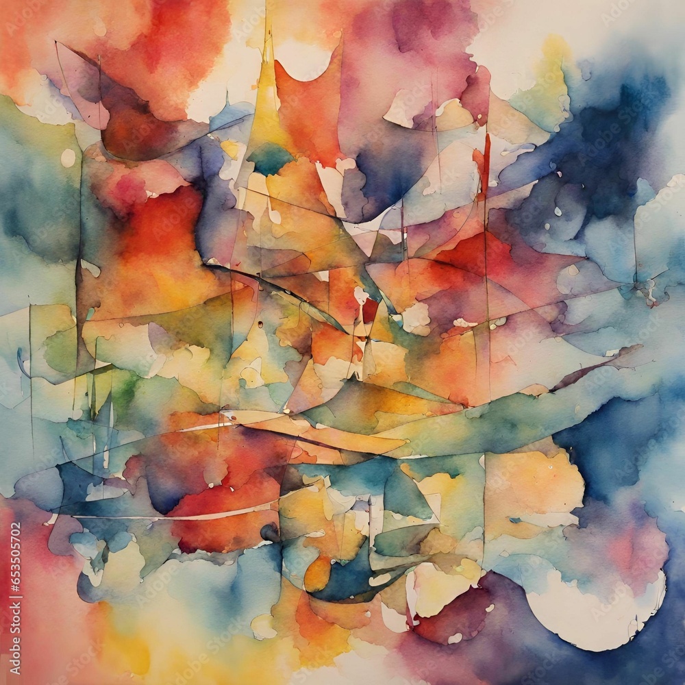 watercolor background with watercolor painting