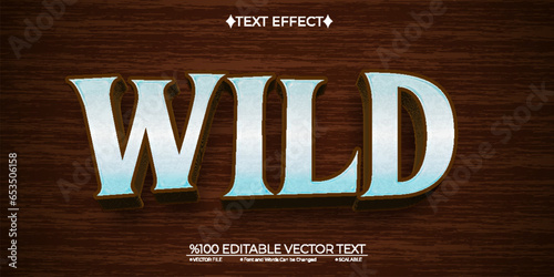 Brown and Blue Wild Editable Vector Text Effect