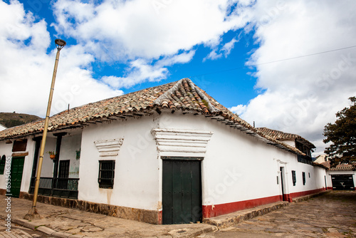 Fototapeta Naklejka Na Ścianę i Meble -  Beautiful architecture of the streets of the colonial small town of Iza located in the Boyaca department in Colombia