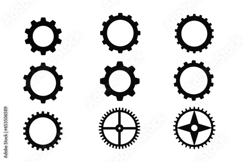 gear element icon set cogwheel design.