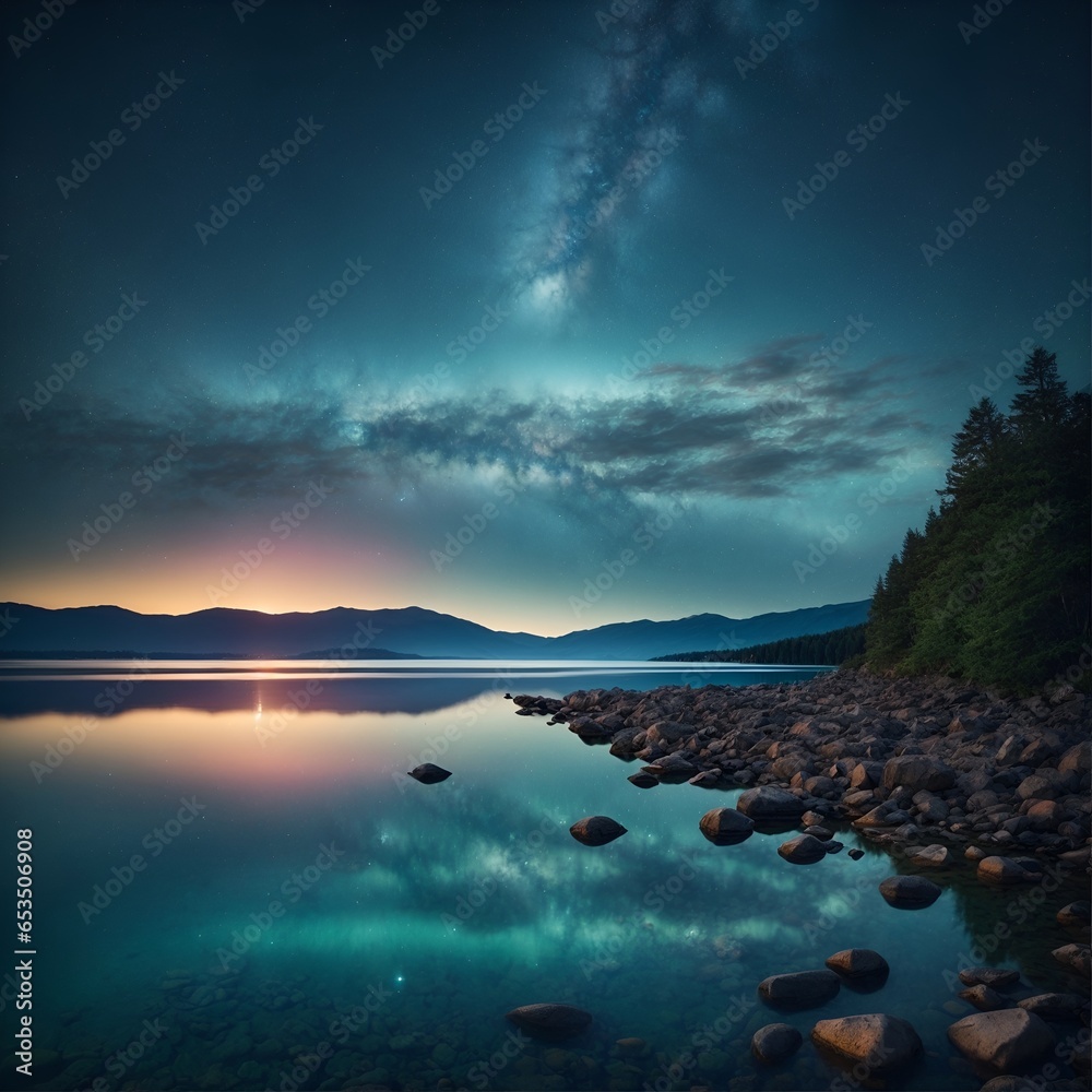 Fototapeta premium Sunrise on the Lake