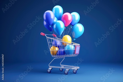 Goods,online shopping e-commerce ,Shop cart, advertising of black friday cheap cargo concept