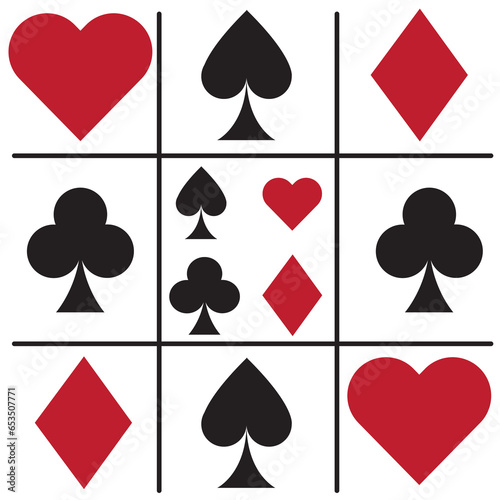 card spade hearts diamonds clubs xo