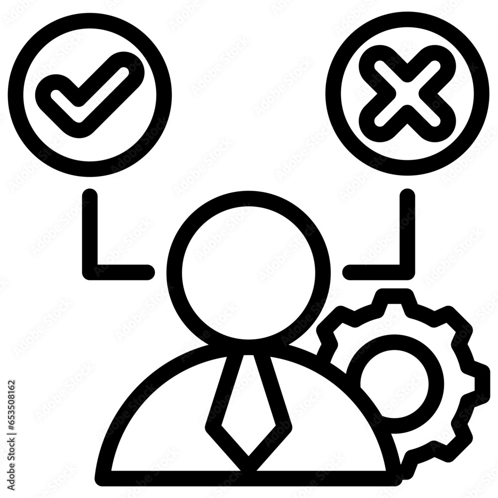 Making Decision Outline Icon Making Decision Outline Icon