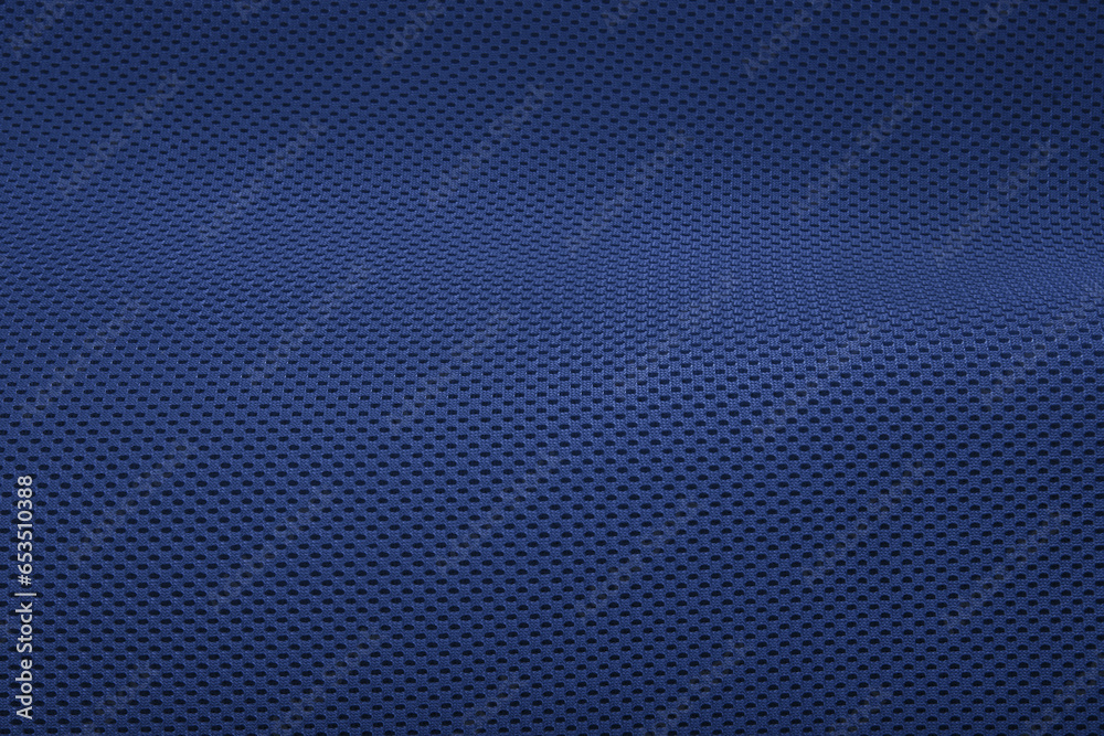 Rough navy blue fabric texture, cotton knitted fabric, modern waterproof flexible temperature control materials, multifunctional smart textile close-up, selective focus, does not tear Rough navy blue fabric texture, cotton knitted fabric, modern waterproof flexible temperature control materials, multifunctional smart textile close-up, selective focus, does not tear