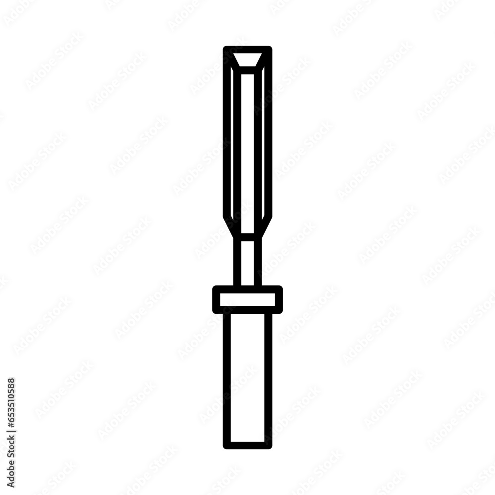 chisel icon in line style chisel icon in line style
