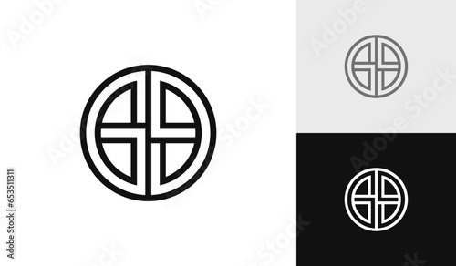 Circle letter GG initial monogram logo design